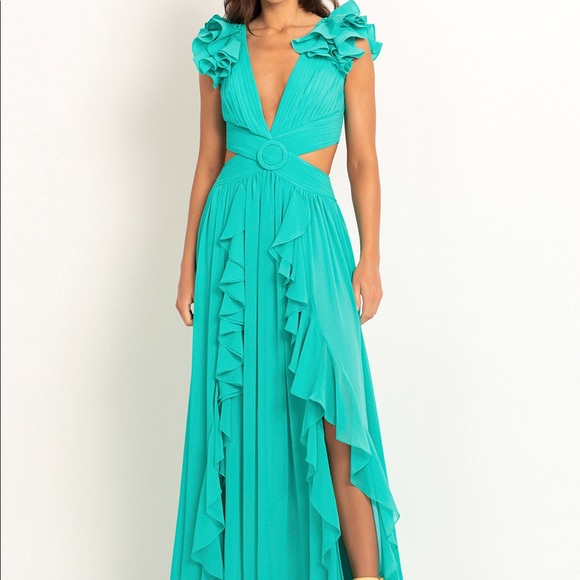 Patbo Flutter Sleeve Maxi Dress Azalea. Size 4. $825. - Picture 2 of 14